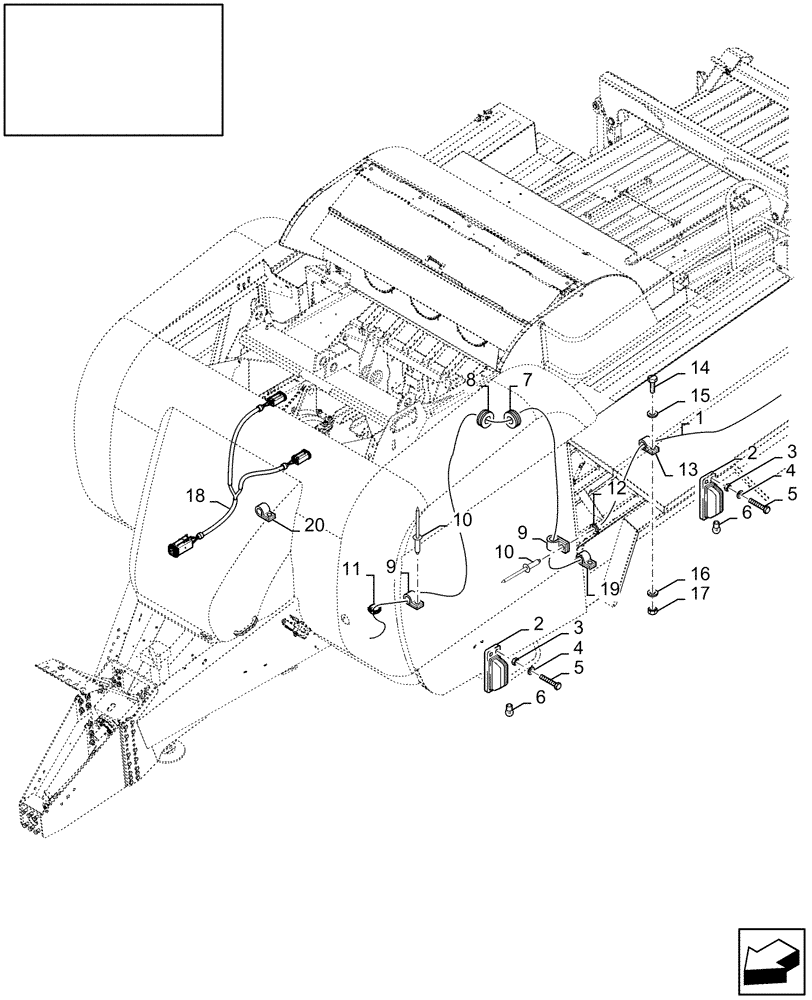 Схема запчастей Case IH LB333P - (18.84067140[01]) - DIA : SIDE LIGHT KIT - DENMARK (18) - ACCESSORIES