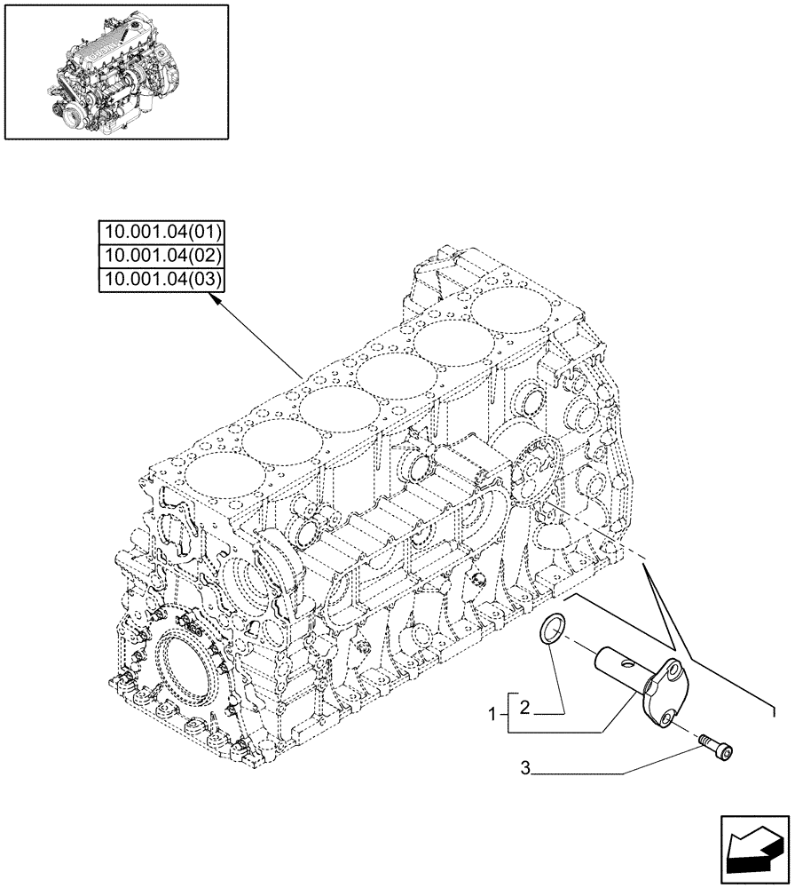 Схема запчастей Case IH 7120 - (10.304.05[01]) - OIL PRESSURE REGULATION VALVE - 7120/7120(LA) (10) - ENGINE