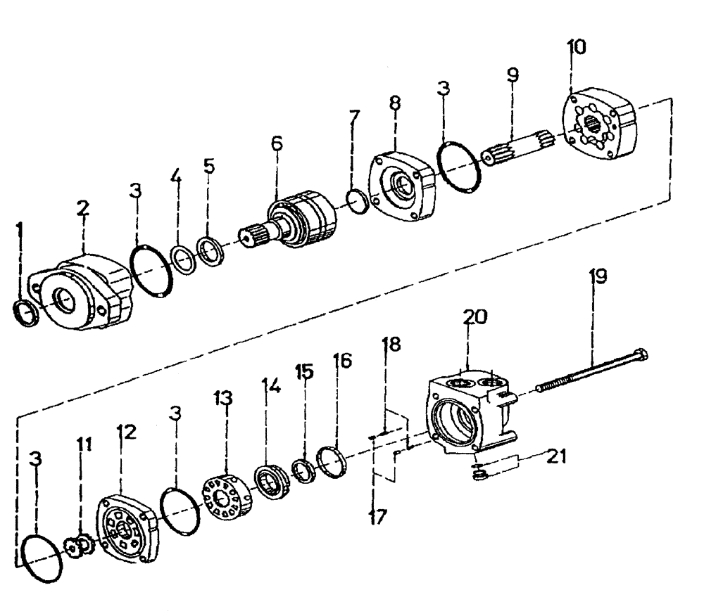 Схема запчастей Case IH AUSTOFT - (B02-05) - HYDRAULIC MOTOR (DISCHARGE ROLLER) Hydraulic Components & Circuits