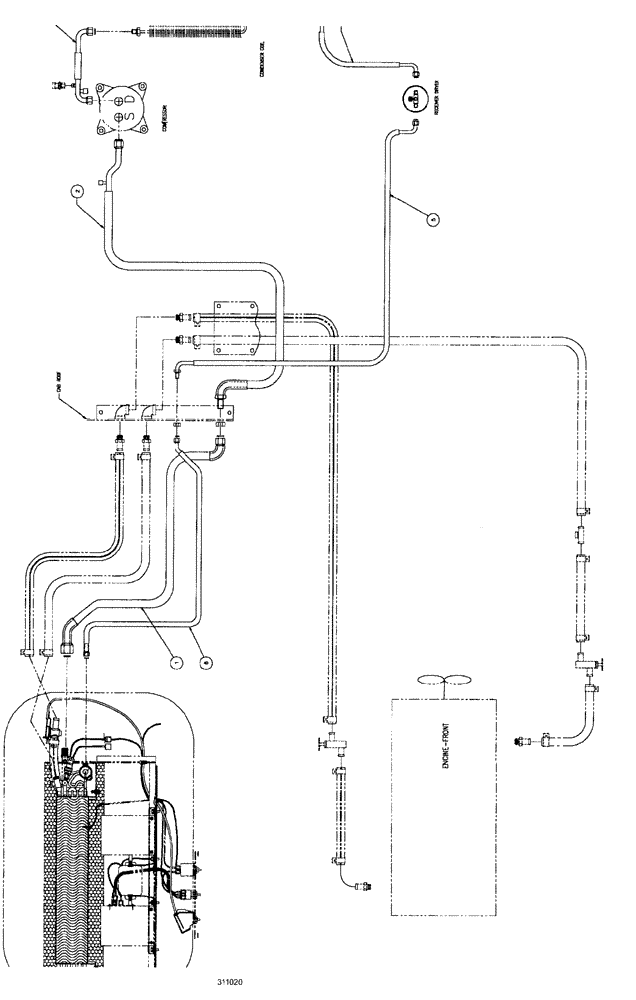 Схема запчастей Case IH SPX3185 - (02-010) - CAB EXTERIOR - A/C HOSE KIT Cab Exterior