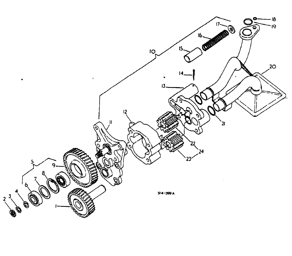 Схема запчастей Case IH 885 - (12-090) - LUBRICATING OIL PUMP Power