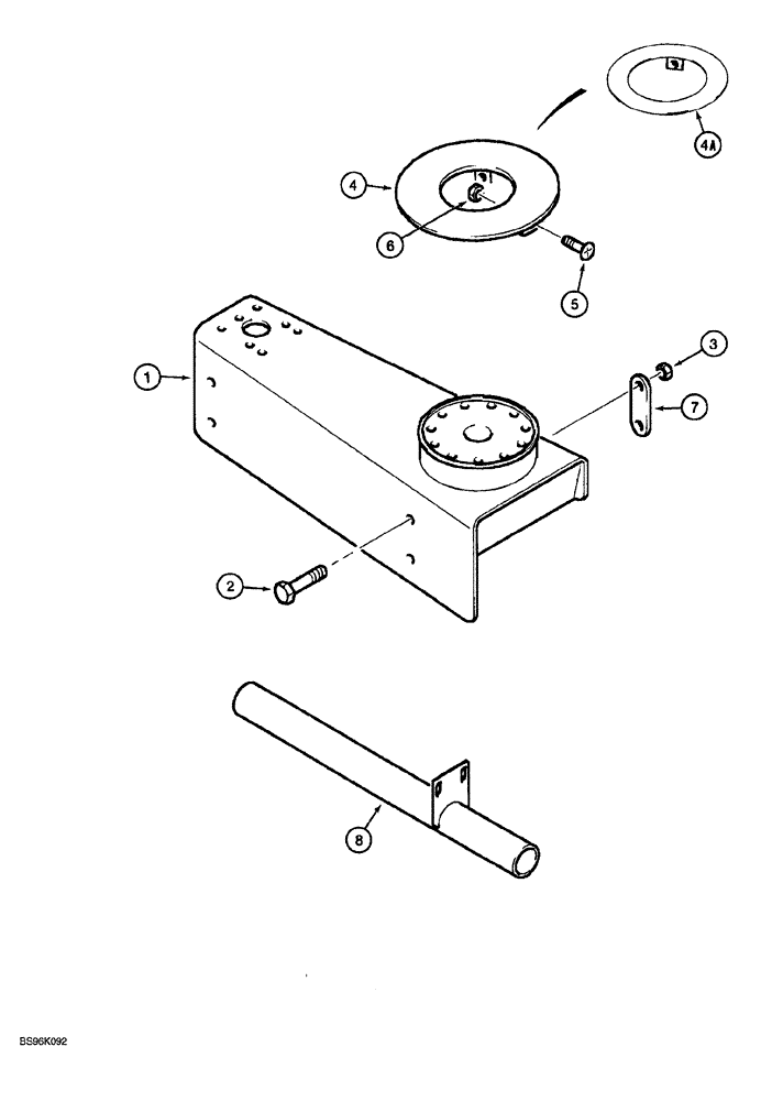 Схема запчастей Case IH AFS - (03-10) - AFS SATELLITE SYSTEM - SPECIAL ANTENNA MOUNTING (IF USED 1644, 1666, 1688 AND 2100 SERIES COMBINES) (55) - ELECTRICAL SYSTEMS