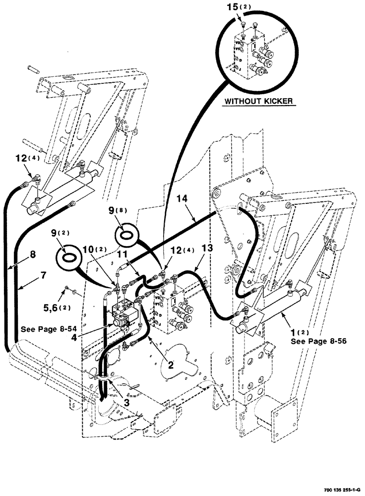 Схема запчастей Case IH RS561 - (08-052) - KICKER HYDRAULIC ASSEMBLY (07) - HYDRAULICS