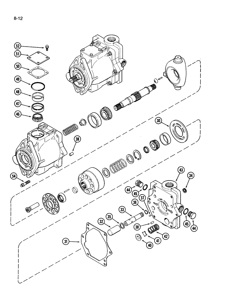 Схема запчастей Case IH 3394 - (8-12) - GEAR AND PISTON PUMP ASSEMBLY (CONTINUED) (08) - HYDRAULICS