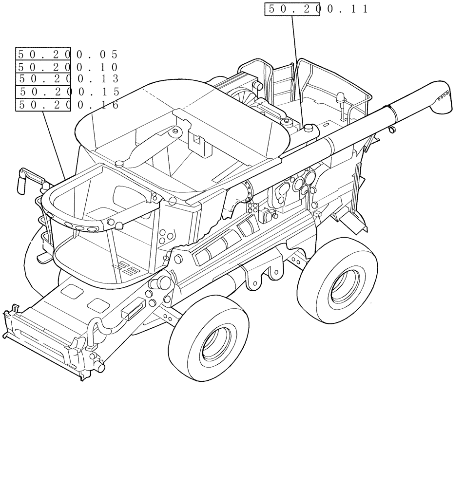 Схема запчастей Case IH 5130 - (00.000.50) - PICTORAL INDEX - CAB CLIMATE CONTROL (00) - GENERAL & PICTORIAL INDEX
