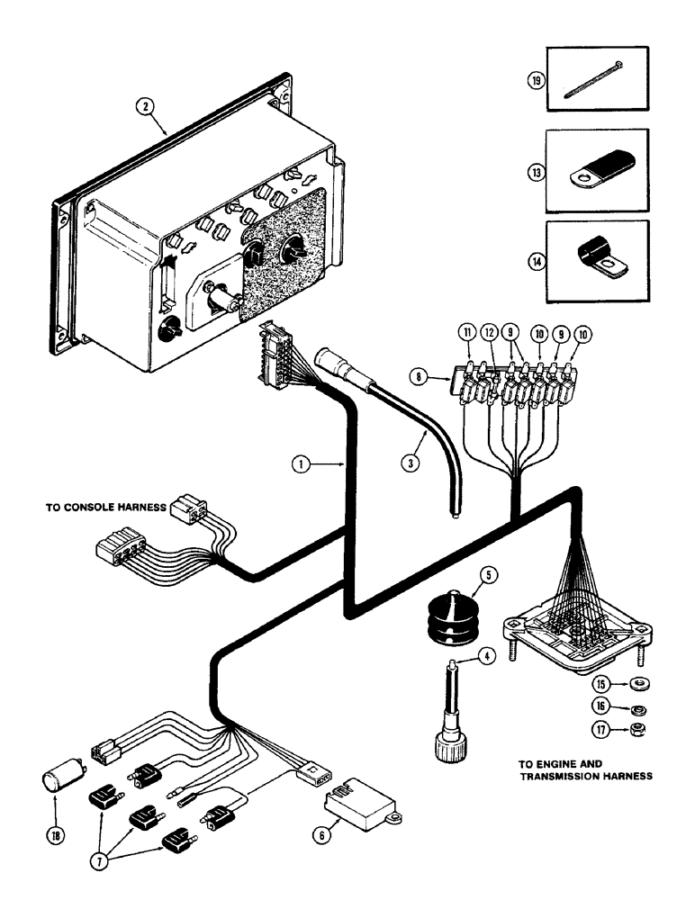 Схема запчастей Case IH 2590 - (4-072) - INSTRUMENT CLUSTER HARNESS, PRIOR TO P.I.N. 8841101 (04) - ELECTRICAL SYSTEMS