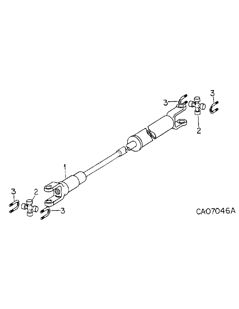 Схема запчастей Case IH 3288 - (07-39) - DRIVE TRAIN, DRIVE SHAFT, TRACTORS WITH ALL WHEEL DRIVE, WITH ONE PIECE DRIVE SHAFT (04) - Drive Train