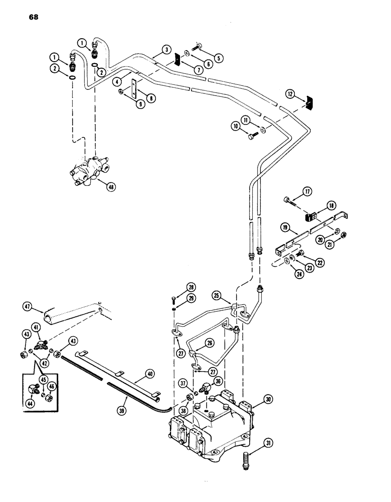 Схема запчастей Case IH 1070 - (068) - HYDROSTATIC STEERING SYSTEM (05) - STEERING