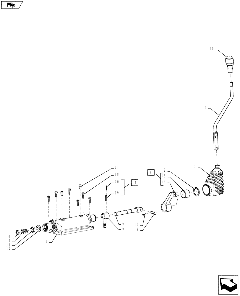 Схема запчастей Case IH FARMALL 45A - (21.130.02) - GEAR SHIFT (21) - TRANSMISSION