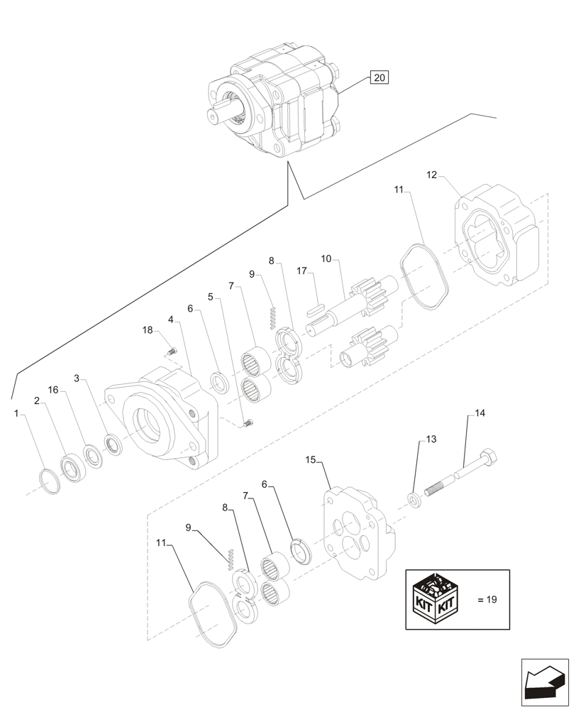 Схема запчастей Case IH A4000 - (B03.01[01]) - HYDRAULIC MOTOR (TOPPER) Hydraulic Components & Circuits