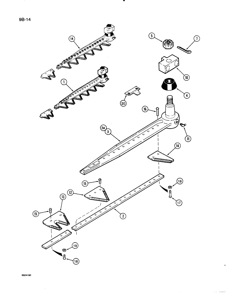 Схема запчастей Case IH 1020 - (9B-14) - KNIFE ASSEMBLY - RIVETED, 3 INCH, TRW (58) - ATTACHMENTS/HEADERS