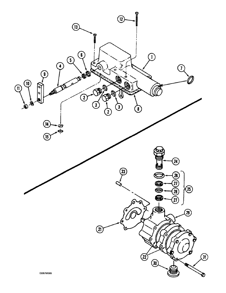 Схема запчастей Case IH 1660 - (6-36) - HYDROSTATIC PUMP, CONTROL VALVE (03) - POWER TRAIN