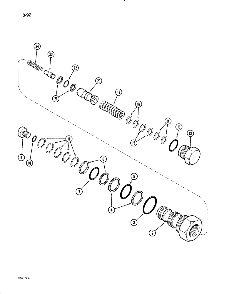 Схема запчастей Case IH 1670 - (8-92) - CYLINDER COUNTERBALANCE VALVE (07) - HYDRAULICS