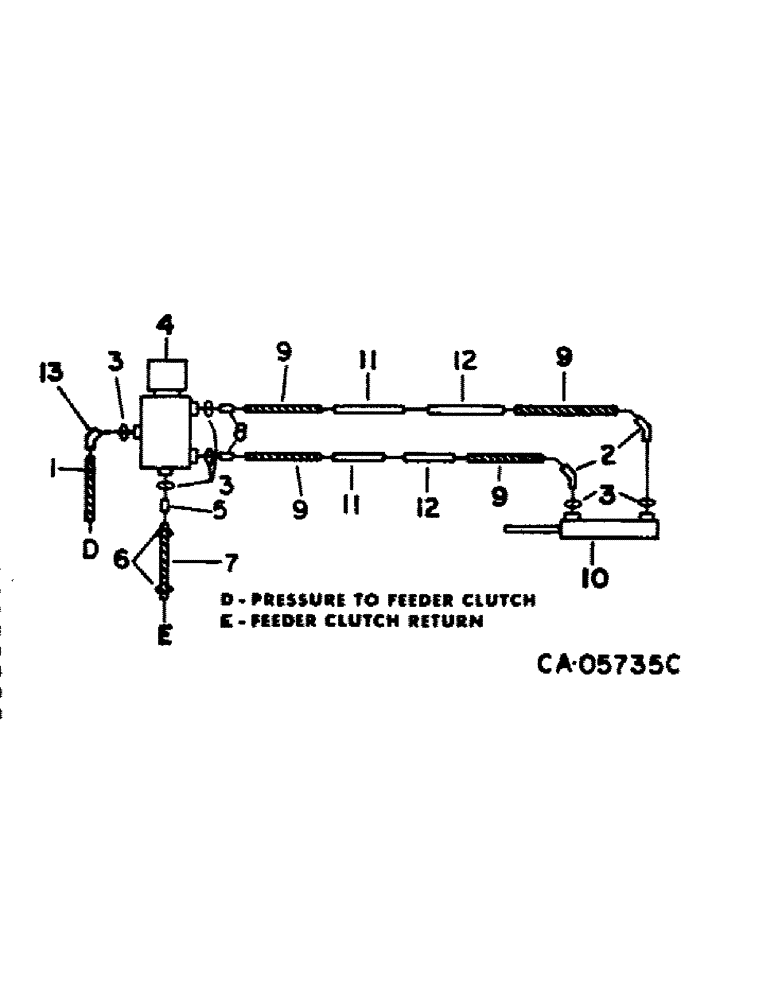 Схема запчастей Case IH 1480 - (10-14) - HYDRAULICS, FEEDER CLUTCH CYLINDER DIAGRAM, MODULAR CONTROL (07) - HYDRAULICS