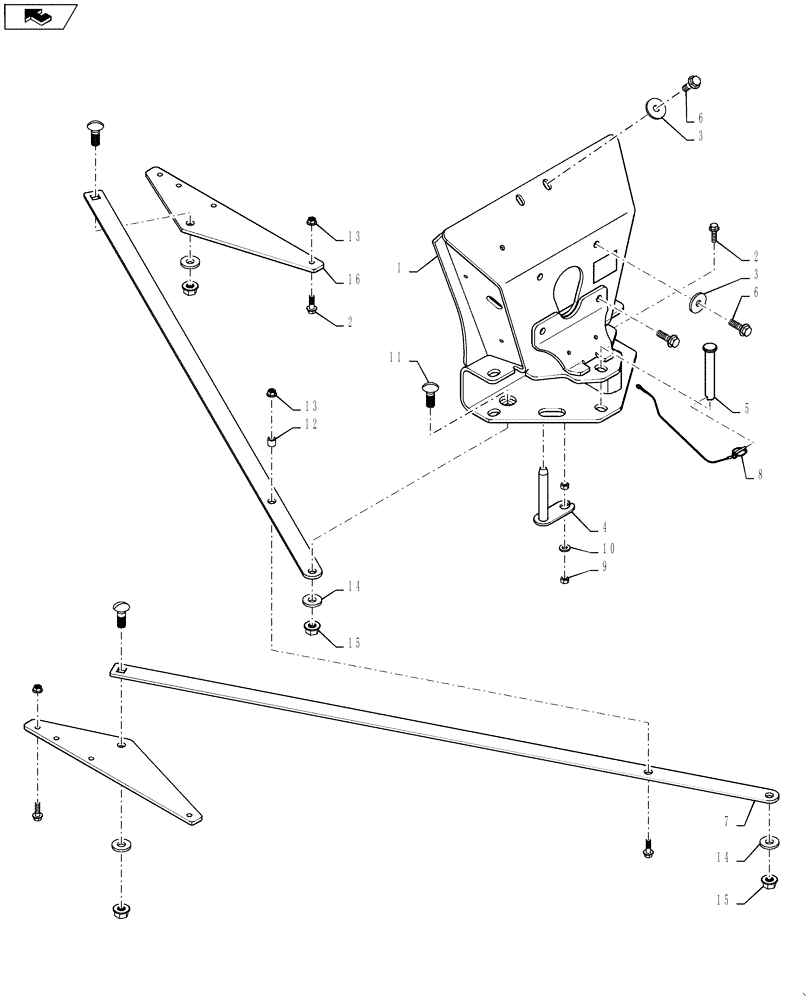 Схема запчастей Case IH 5130 - (37.100.01) - HITCH ASSEMBLY, BASE (37) - HITCHES, DRAWBARS & IMPLEMENT COUPLINGS