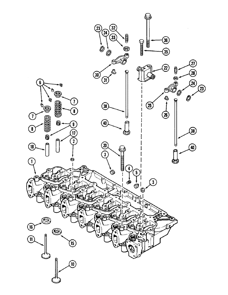 Схема запчастей Case IH 2096 - (2-022) - CYLINDER HEAD AND MECHANISM, 6TA-590 DIESEL ENGINE (02) - ENGINE