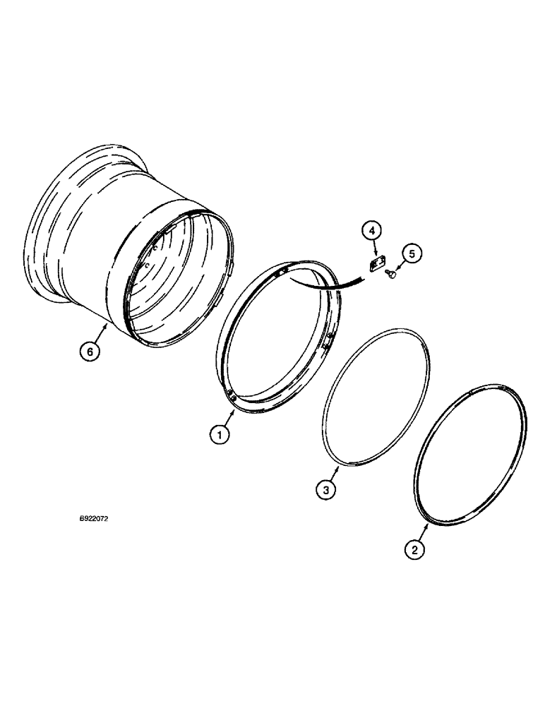 Схема запчастей Case IH 1688 - (6-68) - THREE PIECE WHEEL, FOR 73 X 44-32 TIRE (03) - POWER TRAIN