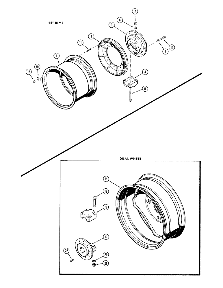 Схема запчастей Case IH 930-SERIES - (116) - REAR WHEELS WITH 26 INCH RIMS, MANUAL ADJUSTABLE (06) - POWER TRAIN