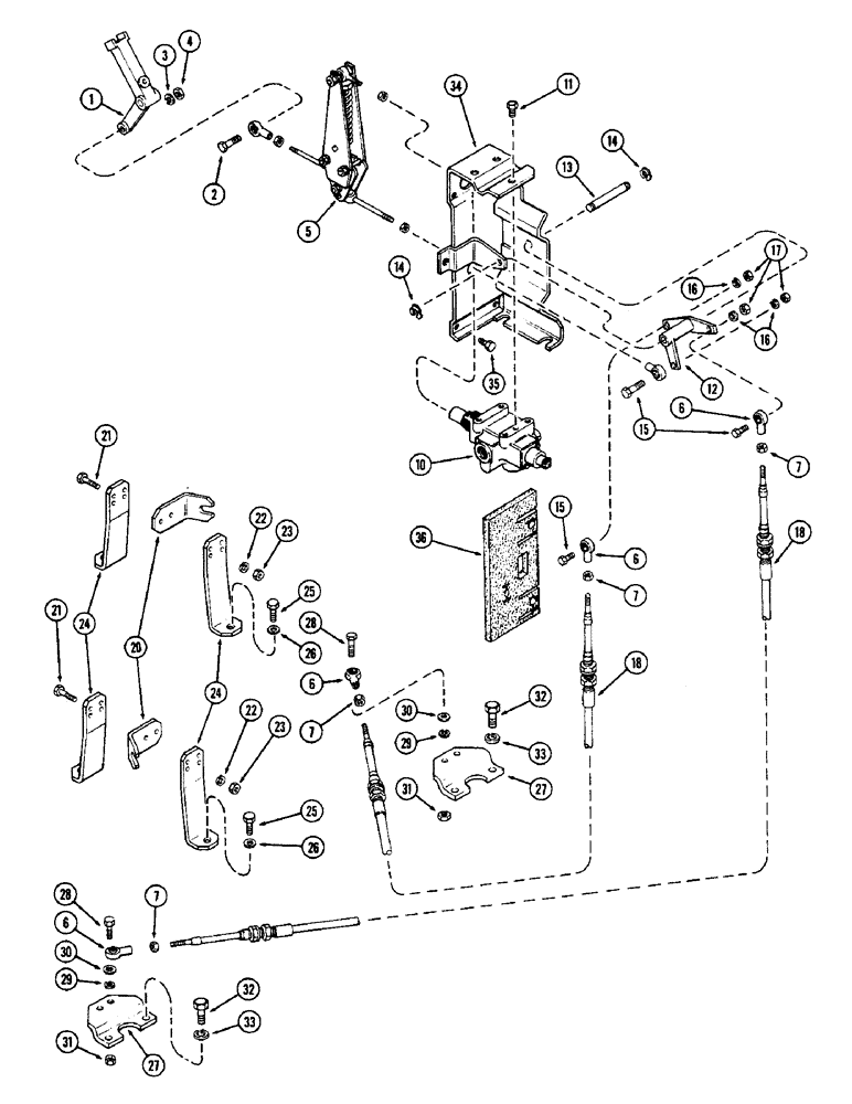 Схема запчастей Case IH 2870 - (130) - REAR STEERING CONTROL LINKAGE, USED PRIOR TO P.I.N. 8826940 (05) - STEERING