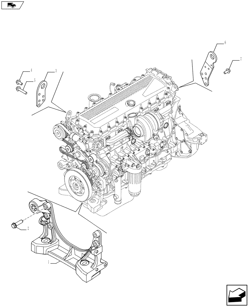 Схема запчастей Case IH F3BFE613B A001 - (10.012.04) - HOOKS - ENGINE (504076917 - 504079797) (10) - ENGINE