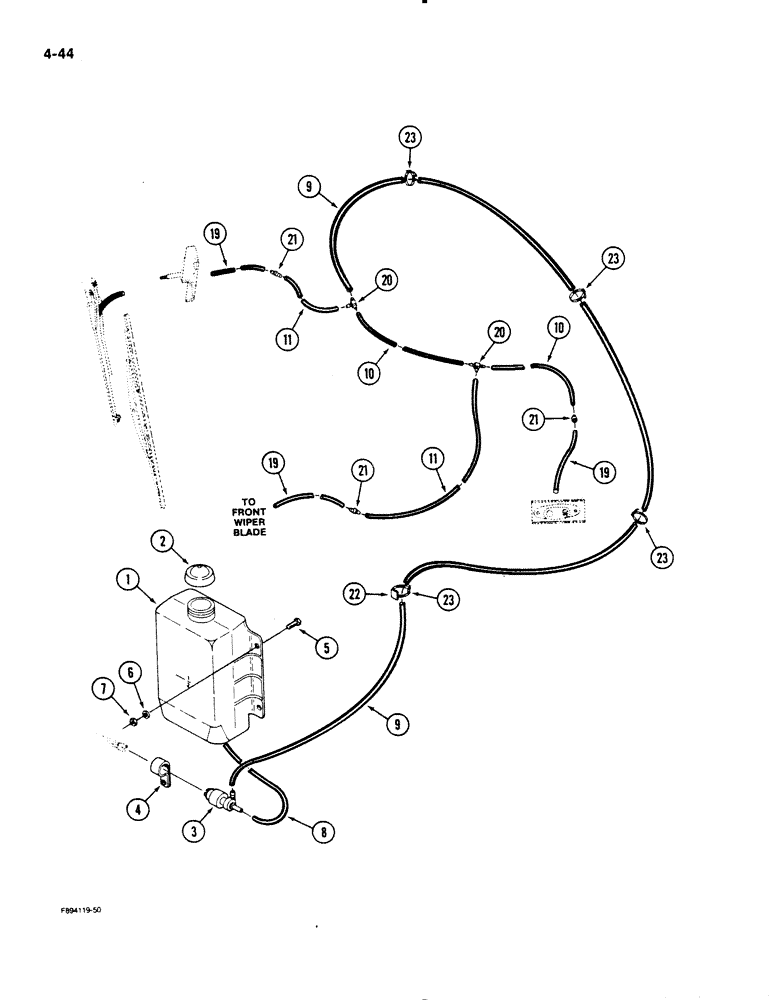 Схема запчастей Case IH 9130 - (4-44) - WINDOW WASHERS, IF EQUIPPED (04) - ELECTRICAL SYSTEMS