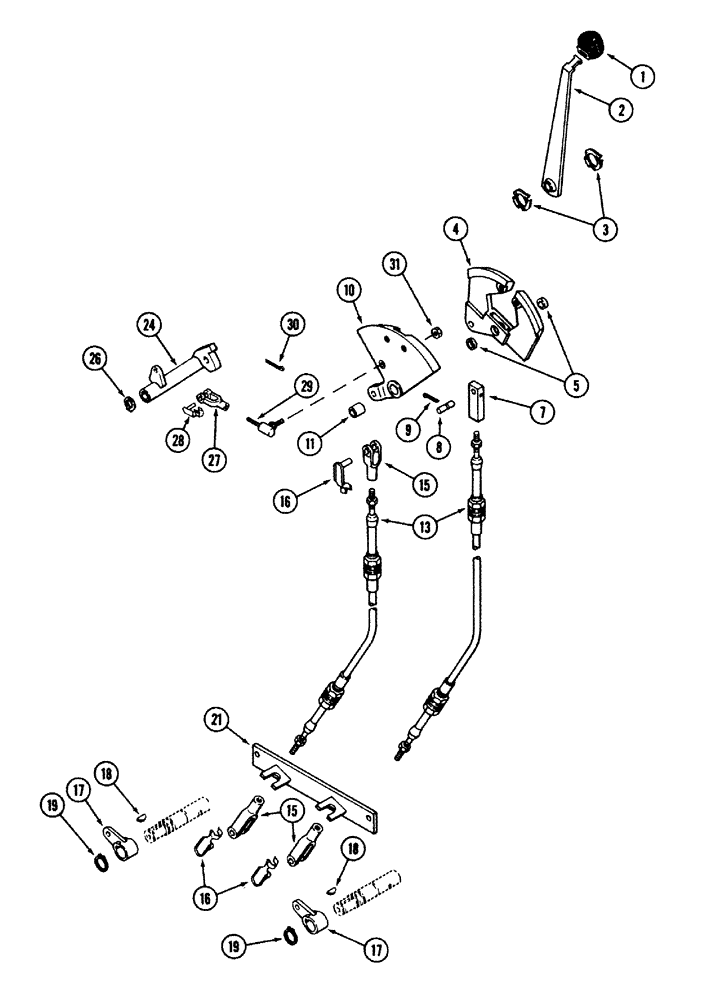 Схема запчастей Case IH 2294 - (6-194) - POWER SHIFT TRANSMISSION, GEAR SHIFT LINKAGE (06) - POWER TRAIN