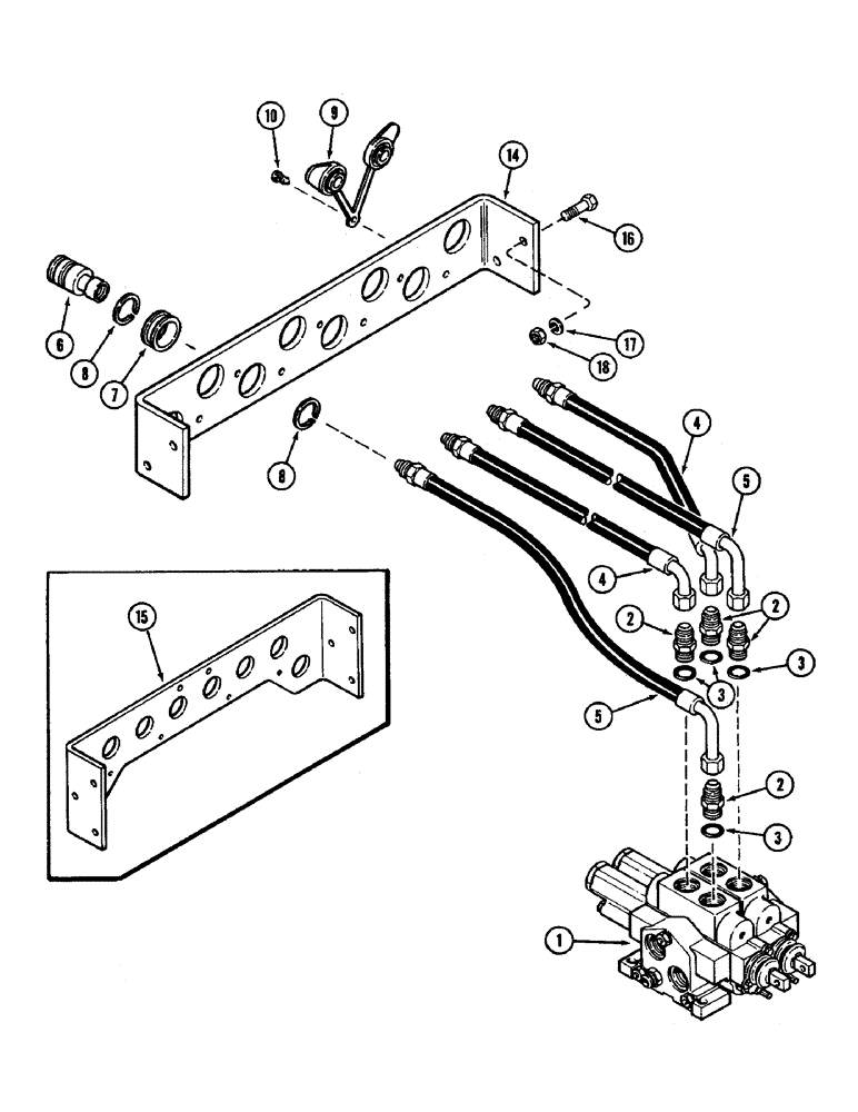 Схема запчастей Case IH 4890 - (8-294) - REMOTE HYDRAULIC HOSES AND COUPLINGS, TWO CIRCUIT SYSTEM (08) - HYDRAULICS