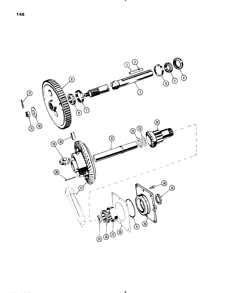 Схема запчастей Case IH 570 - (148) - REAR AXLE AND DIFFERENTIAL, GENERAL PURPOSE MODELS (06) - POWER TRAIN