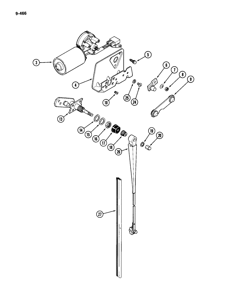 Схема запчастей Case IH 2094 - (9-466) - CAB, WINDSHIELD WIPER (09) - CHASSIS/ATTACHMENTS