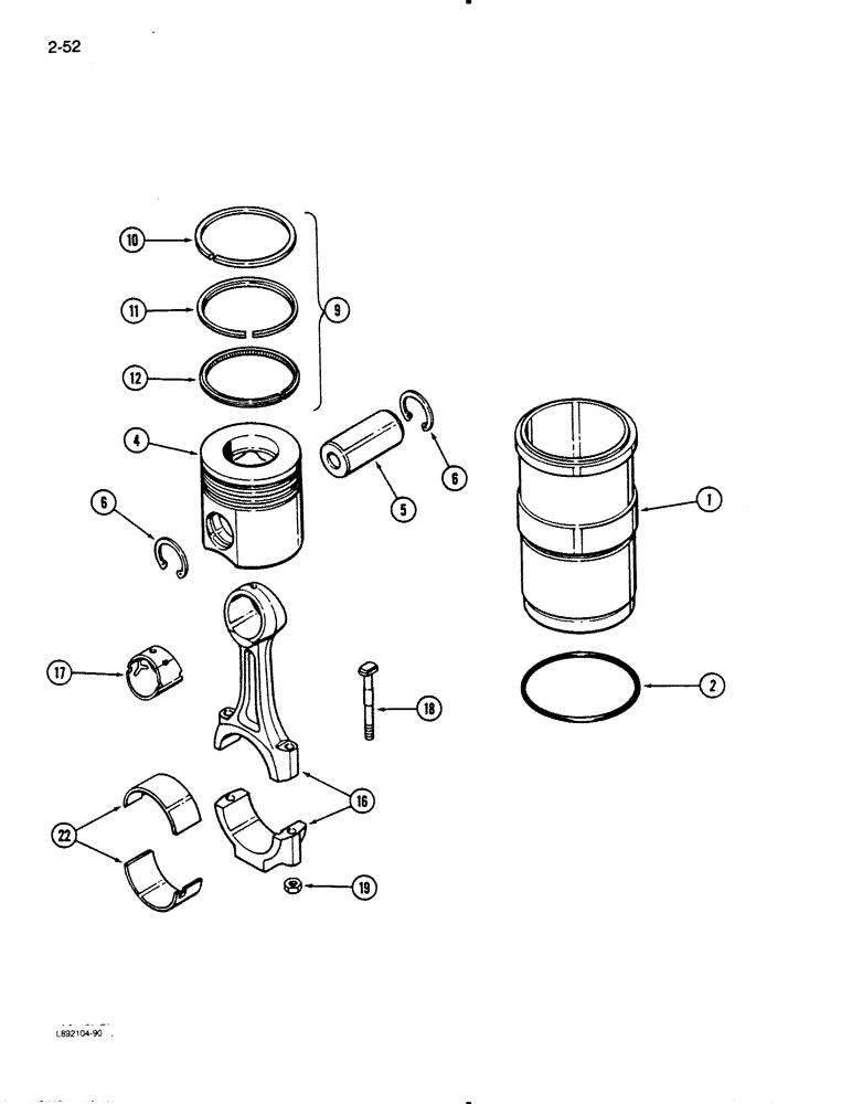 Схема запчастей Case IH 9130 - (2-52) - PISTON AND SLEEVE, 6TA-830 ENGINE (02) - ENGINE