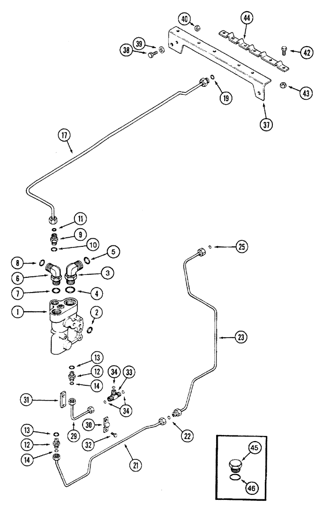 Схема запчастей Case IH 7230 - (5-008) - HYDROSTATIC STEERING SYSTEM, PRIORITY VALVE TO STEERING PUMP (05) - STEERING