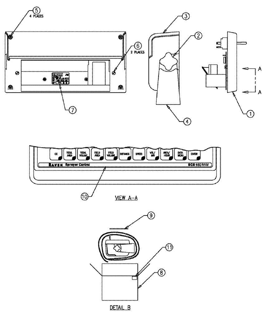 Схема запчастей Case IH TITAN 4020 - (08-008) - MOUNTING GROUP, CONTROL, RAVEN (06) - ELECTRICAL