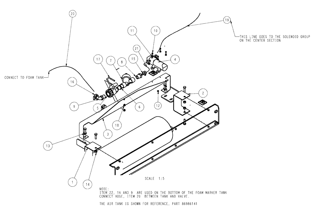 Схема запчастей Case IH 3185 - (09-002) - FOAM PUMP AND FITTINGS Liquid Plumbing