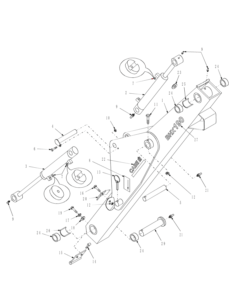 Схема запчастей Case IH BHX190 - (17) - BOOM 