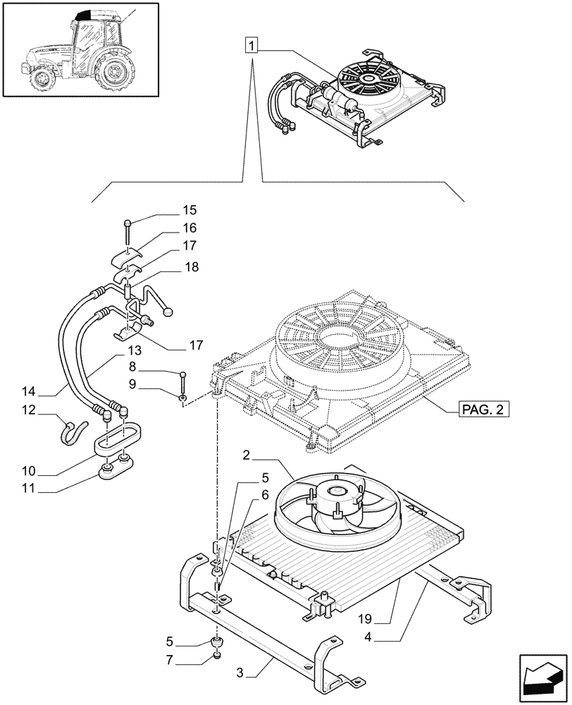 Схема запчастей Case IH JX1095N - (1.92.94/01B[01]) - (VAR.608) AIR CONDITIONING/CONDITIONER - BREAKDOWN (10) - OPERATORS PLATFORM/CAB