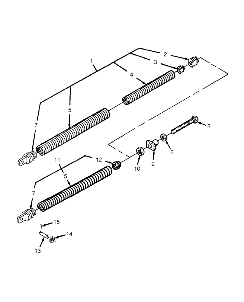 Схема запчастей Case IH DHX251 - (3.13) - HEADER LIFT SPRINGS (12) - MAIN FRAME