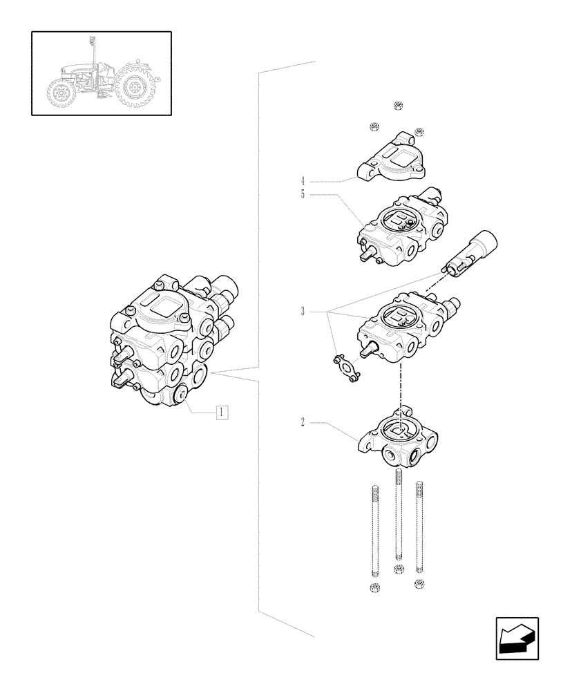 Схема запчастей Case IH MXU115 - (1.82.7/02A) - (VAR.704-713) 2 CONTROL VALVES WITH MECHANICAL JOYSTICK FOR LOADER - PARTS COMPONENTS (07) - HYDRAULIC SYSTEM