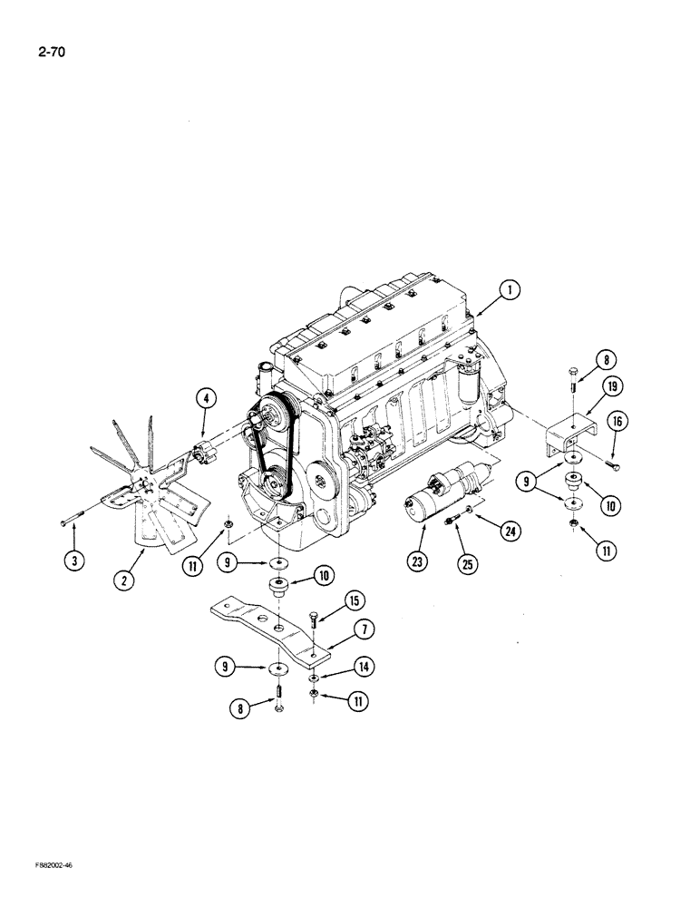 Схема запчастей Case IH STEIGER - (2-070) - ENGINE MOUNTING, L-10 ENGINE (02) - ENGINE