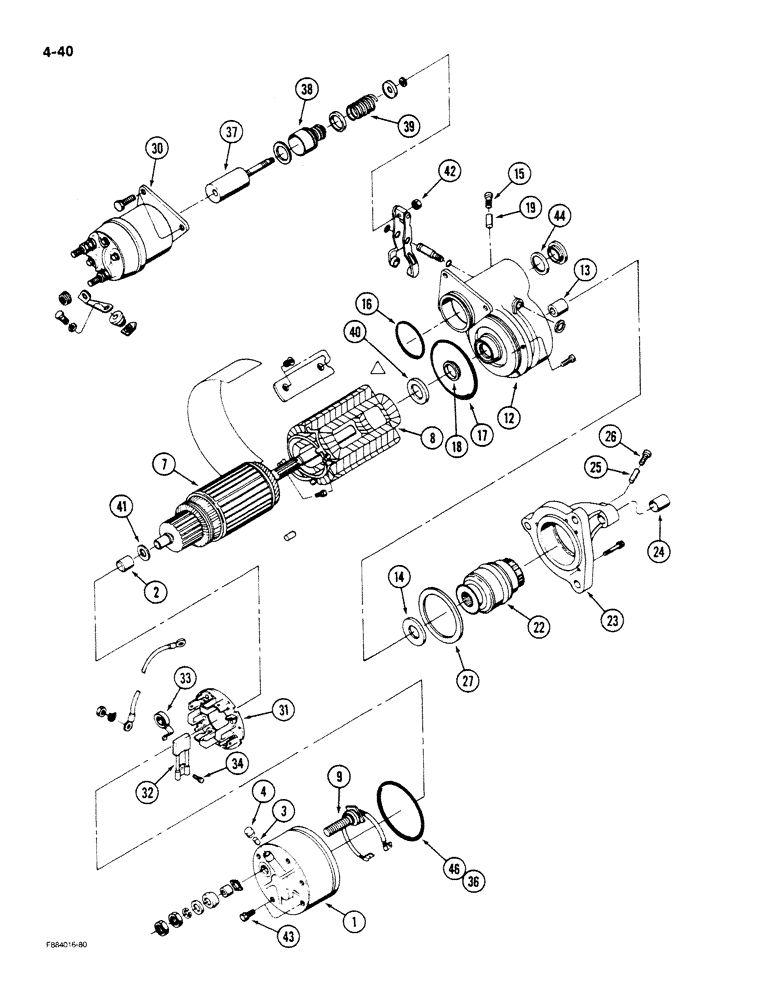 Схема запчастей Case IH STEIGER - (4-040) - STARTER ASSEMBLY, LATER STYLE (04) - ELECTRICAL SYSTEMS