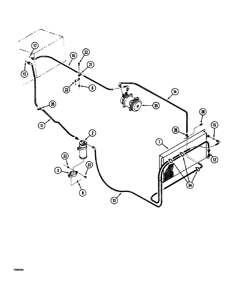 Схема запчастей Case IH 9270 - (9-100) - CAB AIR CONDITIONING PLUMBING CONDENSER & RECEIVER-DRIER PRIOR TO P.I.N. JEE0031850 (09) - CHASSIS/ATTACHMENTS