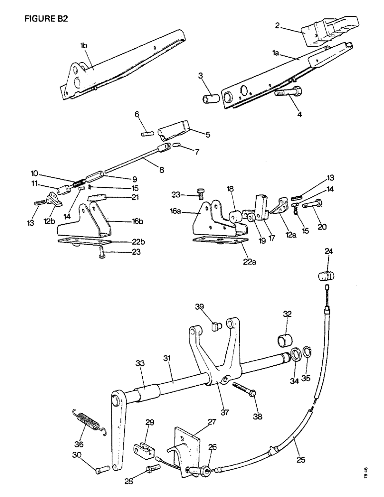 Схема запчастей Case IH 1412 - (B2-1) - CLUTCH, HAND LEVER FOR PTO CLUTCH (03.1) - CLUTCH