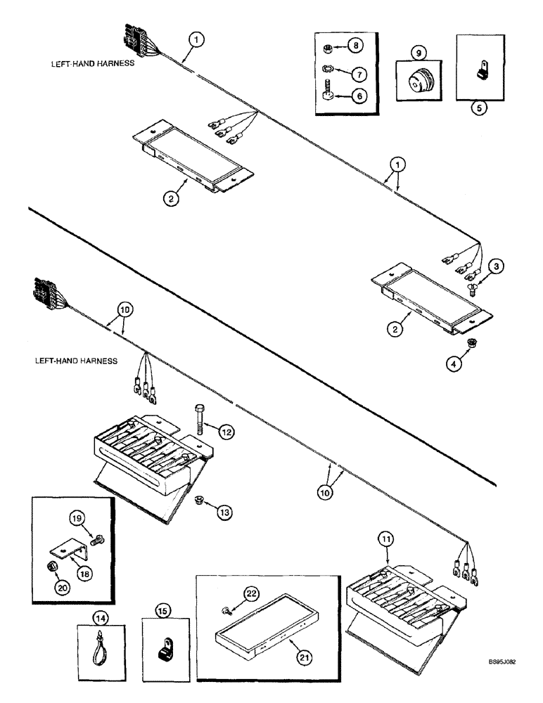 Схема запчастей Case IH 2188 - (4-40) - CHAFFER AND ROTOR HARNESSES, GRAIN SCAN SENSOR BLOCK (06) - ELECTRICAL