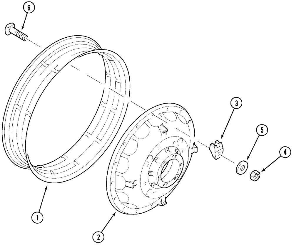 Схема запчастей Case IH 5220 - (6-104) - WHEELS, REAR, CAST, BAR AXLE (06) - POWER TRAIN