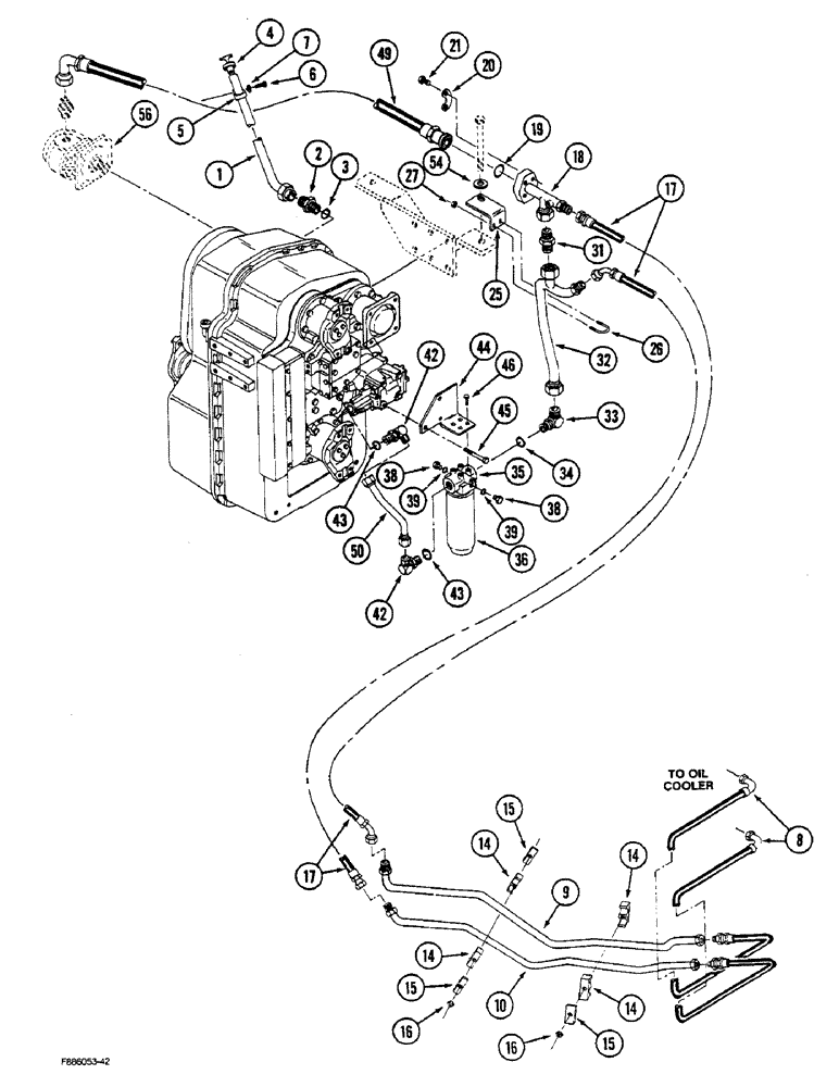 Схема запчастей Case IH STEIGER - (6-46) - TRANSMISSION LUBRICATION, TRANSMISSION TO OIL COOLER (06) - POWER TRAIN