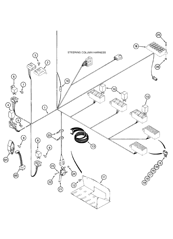 Схема запчастей Case IH 2388 - (04-12) - HARNESS - CAB, RELAY AND FUSE (06) - ELECTRICAL