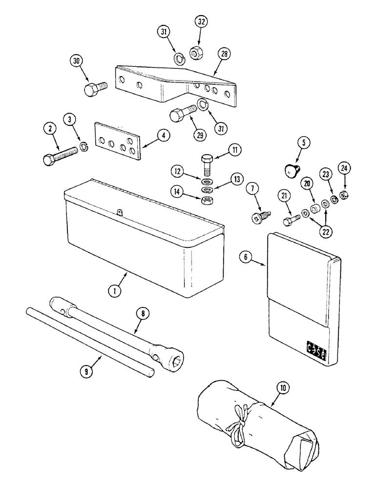 Схема запчастей Case IH 1294 - (9-370) - TOOLS AND TOOL BOX (09) - CHASSIS/ATTACHMENTS