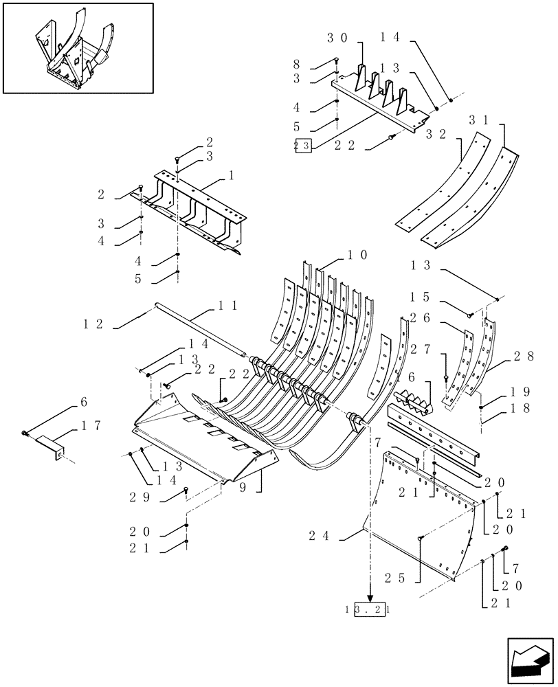 Схема запчастей Case IH LBX331P - (13.22[01]) - FEED CHAMBER (13) - FEEDER