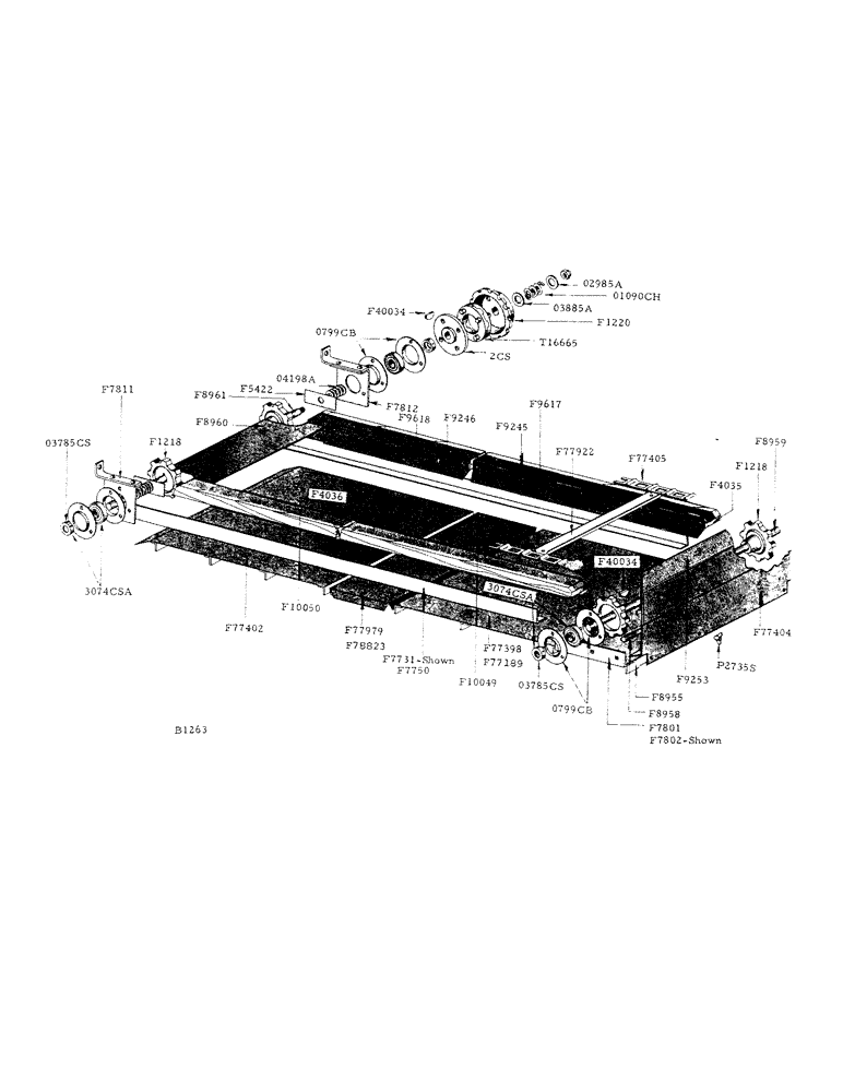 Схема запчастей Case IH 800 - (080) - CONVEYOR RAKE, STEEL CHAIN TYPE (60) - PRODUCT FEEDING