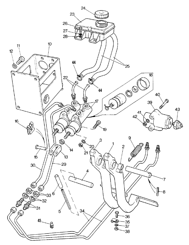 Схема запчастей Case IH 1690 - (J06-1) - BRAKE PEDALS, MASTER CYLINDERS, AND BALANCE VALVE, HIGH PLATFORM, CAB MODEL (5.1) - BRAKES