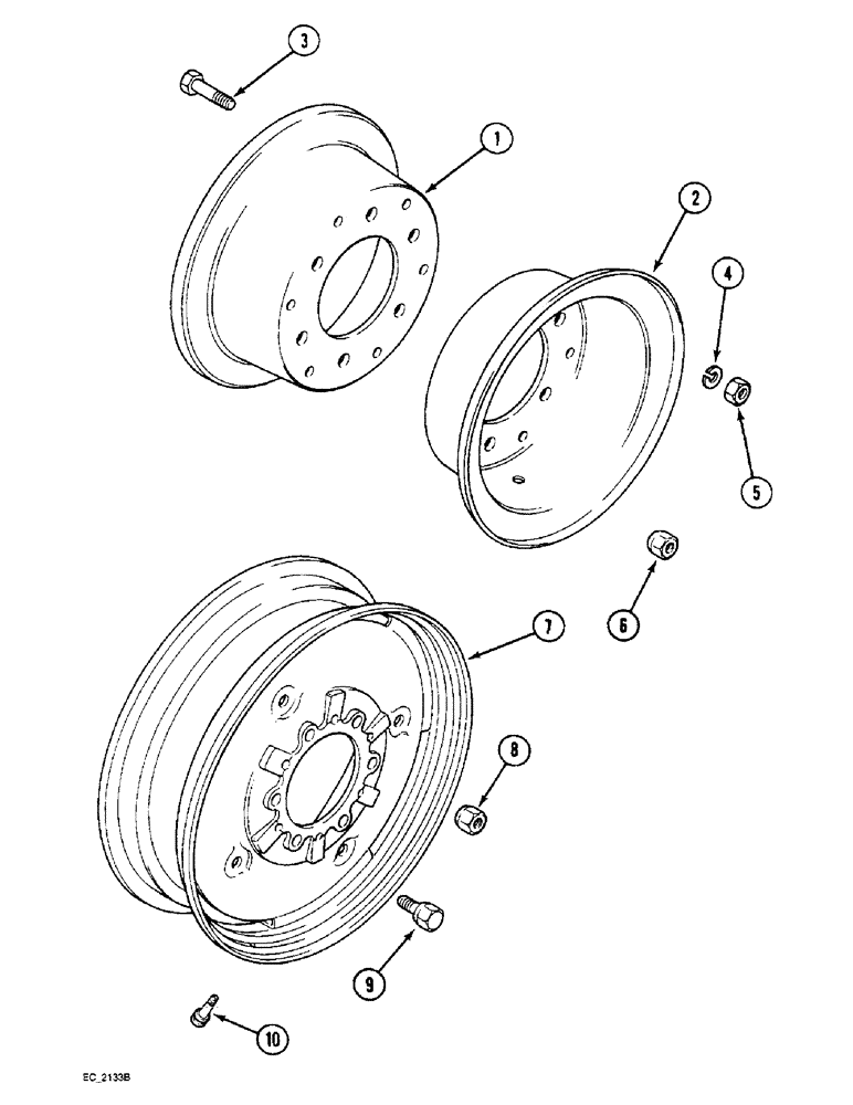 Схема запчастей Case IH 3220 - (5-050) - FRONT WHEELS, 2 WHEEL DRIVE (05) - STEERING